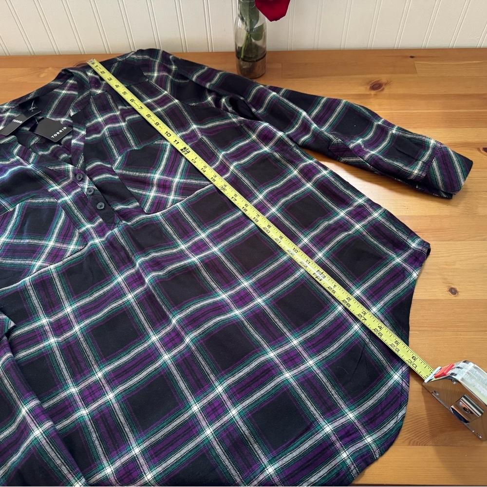 Torrid Harper Brushed Tunic Pullover Delilah Plaid Size 1X New With Tags - Picture 8 of 10